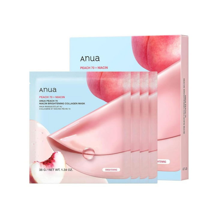 Anua Peach 70 Niacin Brightening Collagen Mask 4Pc Pack