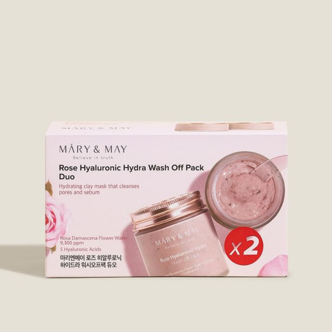 Mary&May Rose Hyaluronic Hydra Wash off Pack Duo Set (125g x2)