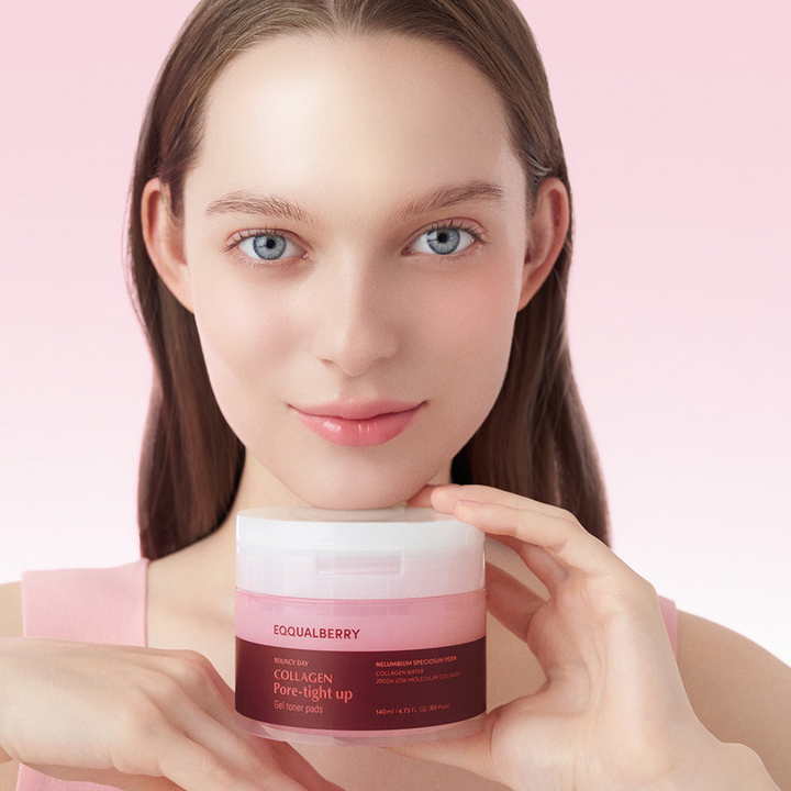 EQQUALBERRY Collagen Pore-Tight Up Gel Toner Pads - 60 Sheets