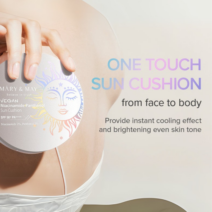 Mary & May Vegan Niacinamide Panthenol Sun Cushion SPF50+ PA++++ 25g