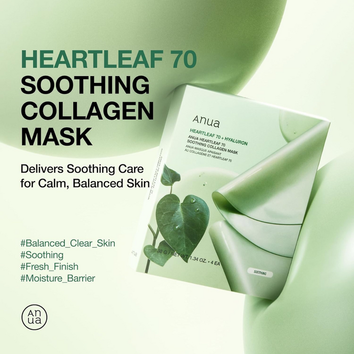 Anua Heartleaf 70 Soothing Collagen Mask 4pc Pack