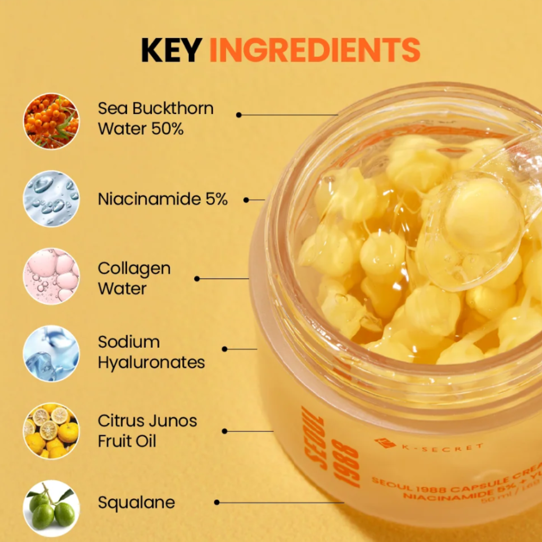 KSECRET Capsule Cream : Niacinamide 5% + Yuja 50ml