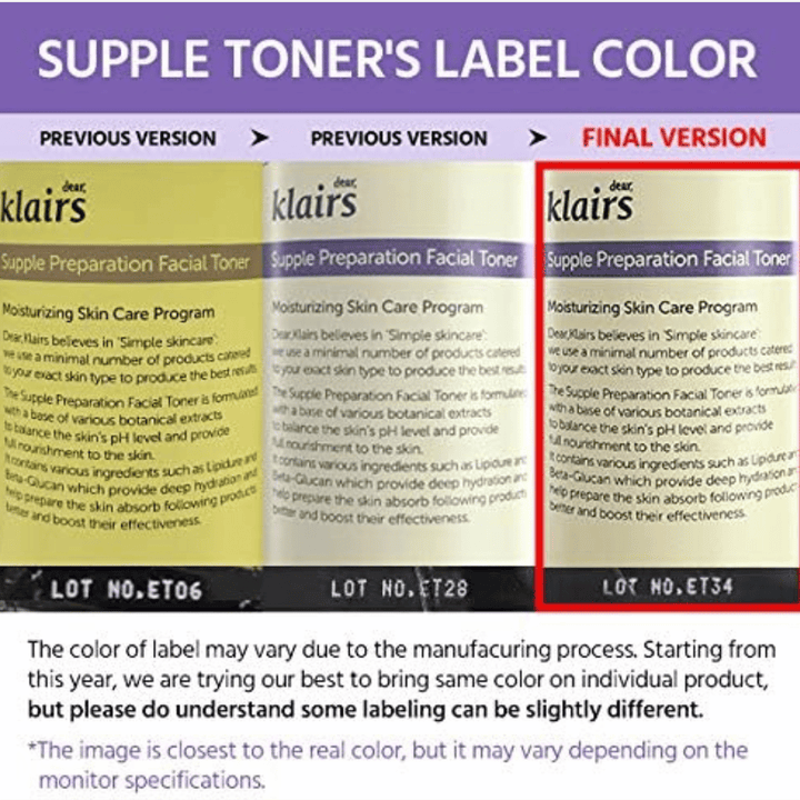 Dear Klairs Supple Preparation Facial Toner Unscented 180 ml