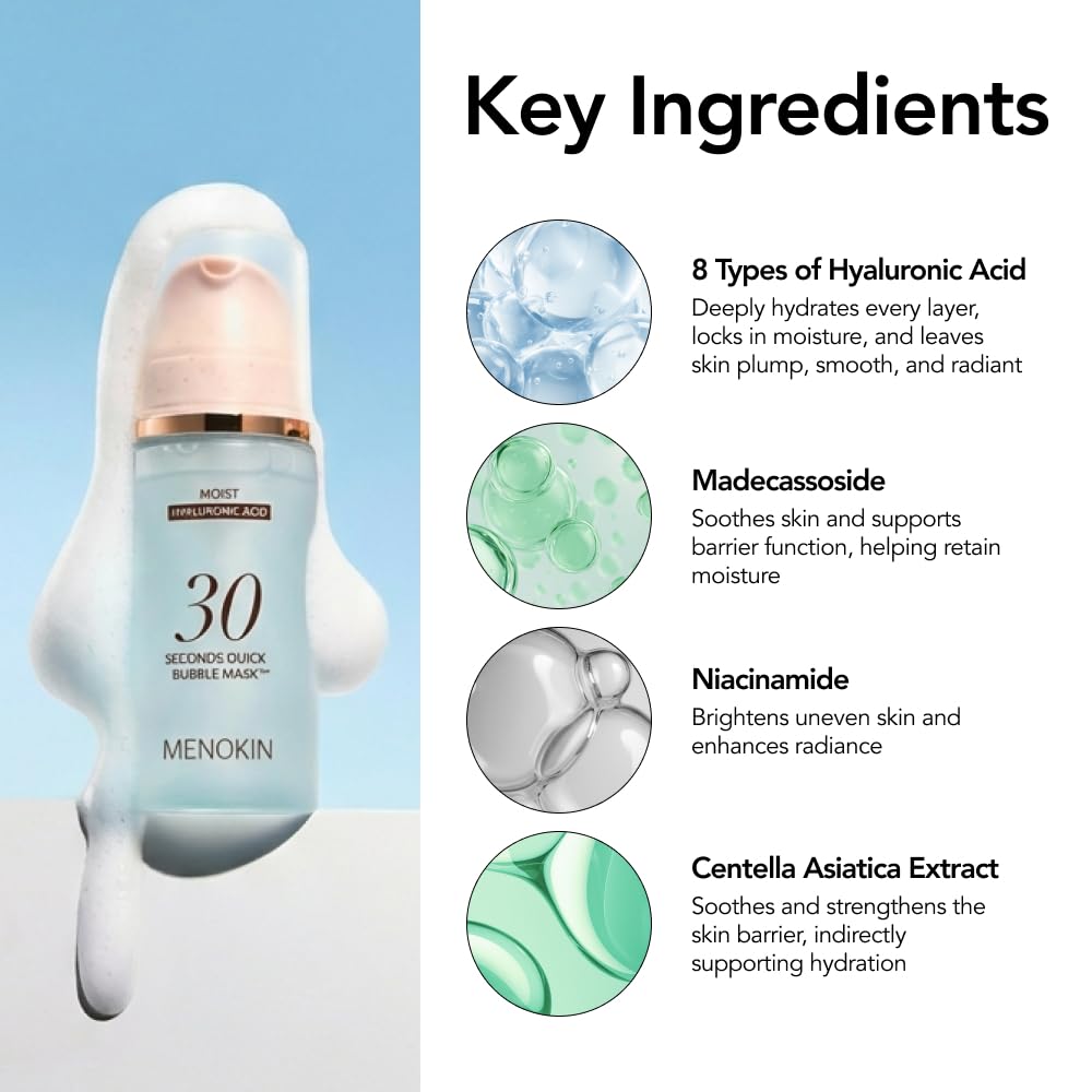 MENOKIN 30 Seconds Quick Bubble Mask MOIST 95ml