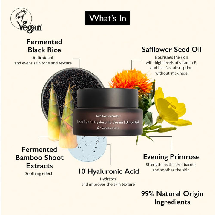 HaruHaru Wonder Black Rice 10 Hyaluronic Cream (Unscented) 50ml
