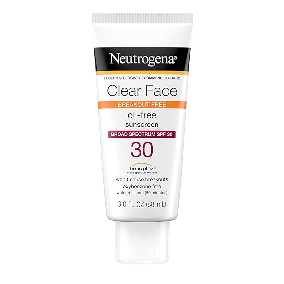 Clear Face Break-Out Oil Free Sunscreen with SPF 30