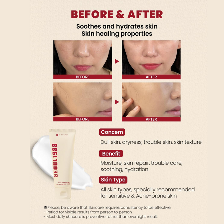 KSECRET - SEOUL 1988 Cream : Snail Mucin 93% + Rice 100ml