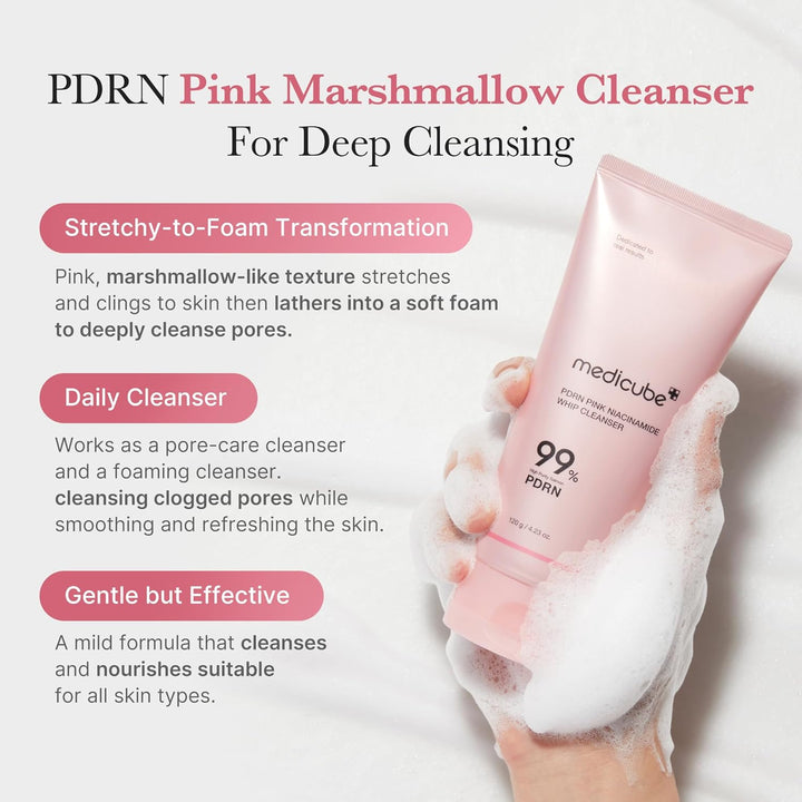 Medicube  PDRN Pink Niacinamide Whip Cleanser 120g
