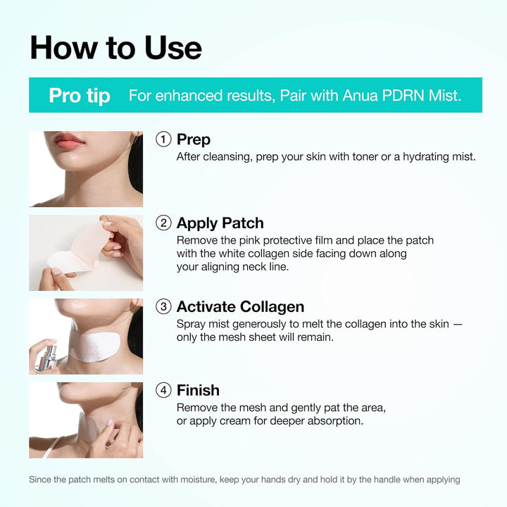 Anua PDRN Collagen Melting Patch For Neck 4Pc Pack