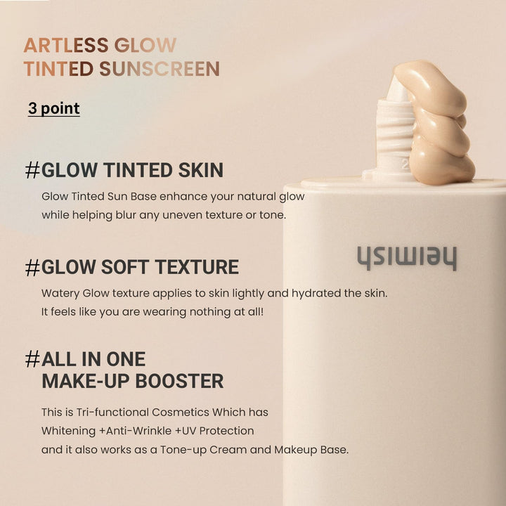 Heimish Artless Glow Tinted Sunscreen Shine Beige  SPF50+ PA++++ 40ml