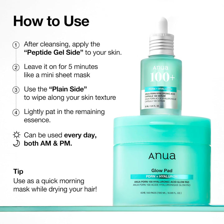 Anua PDRN Hyaluronic Glow Pad 180ml 60 Pieces