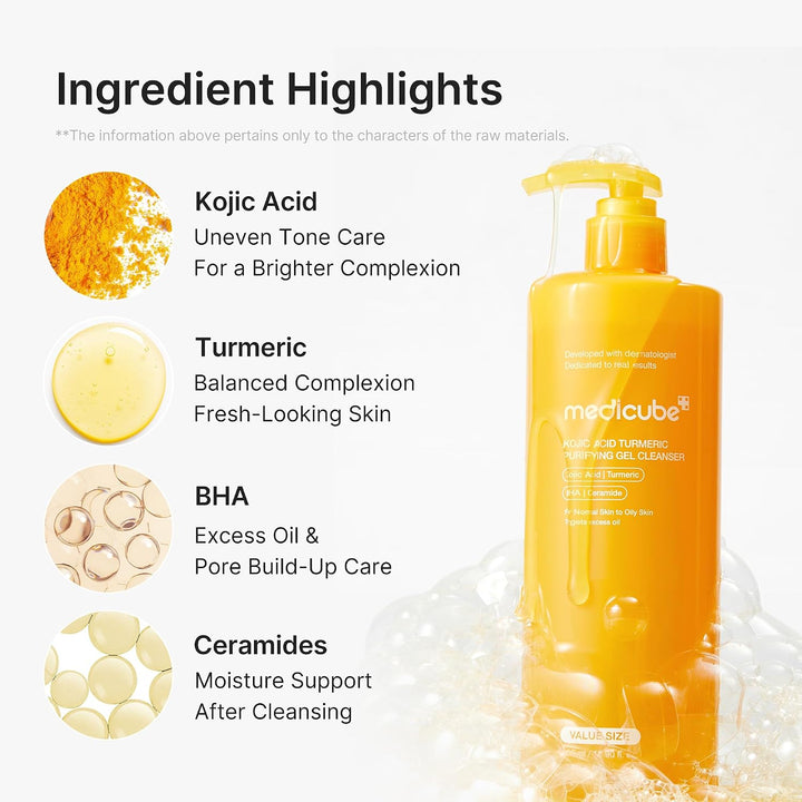 Medicube Kojic Acid Turmeric Gel to Foam Cleanser 500ml