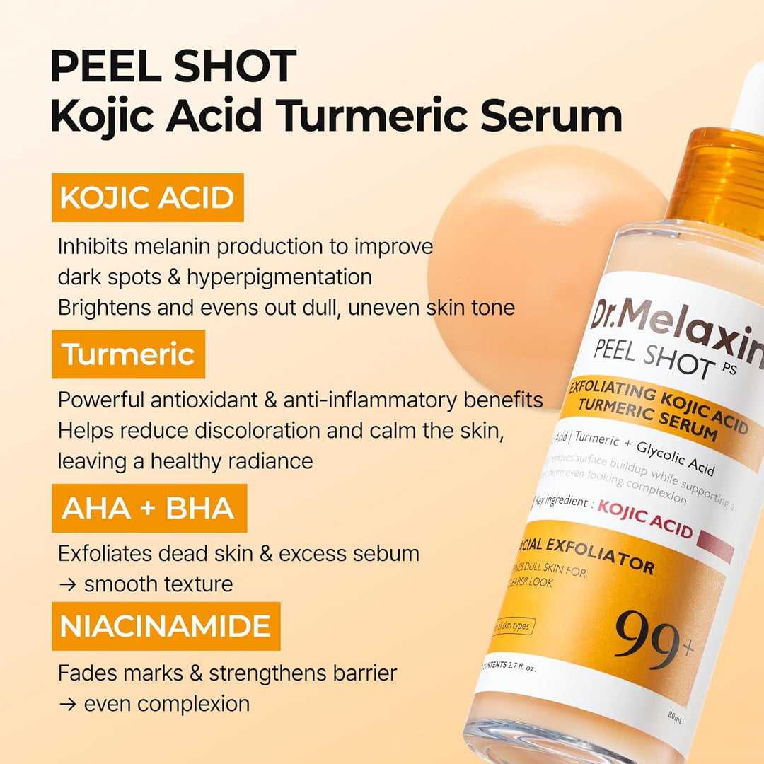 Dr. Melaxin Peel Shot Exfoliating Kojic Acid Turmeric Serum 80ml