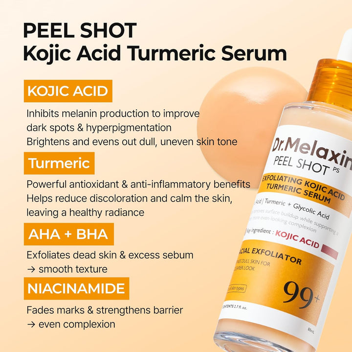 Dr. Melaxin Peel Shot Exfoliating Kojic Acid Turmeric Serum 80ml