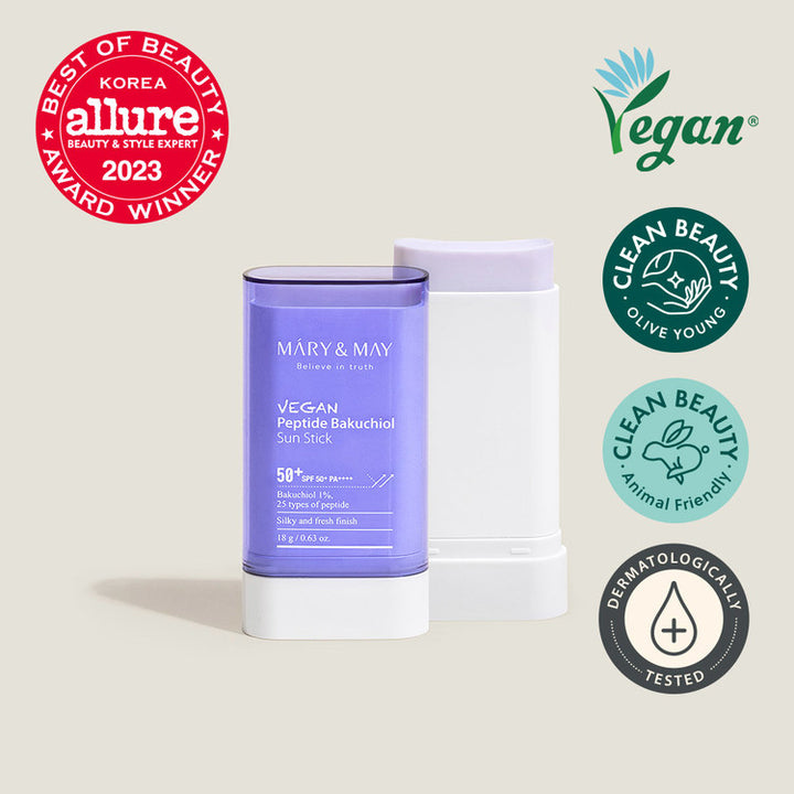Mary & May Vegan Peptide Bakuchiol Sun Stick SPF50+ PA++++