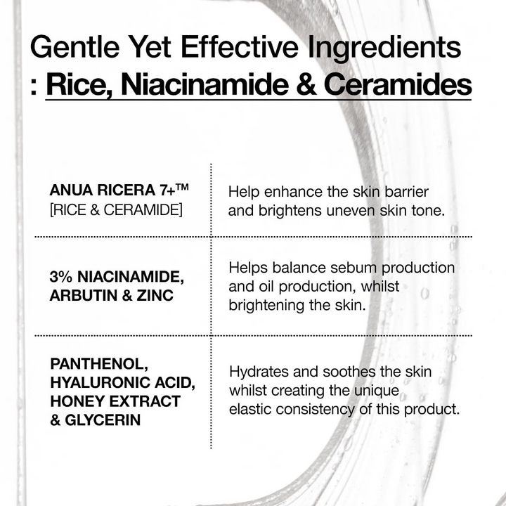 Anua 7 Rice Ceramide Hydrating Barrier Serum 50ml Ingredients