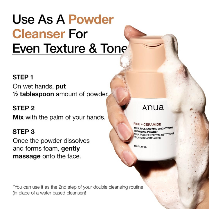 Anua Rice Enzyme Brightening Cleansing Powder 40g what it does 3