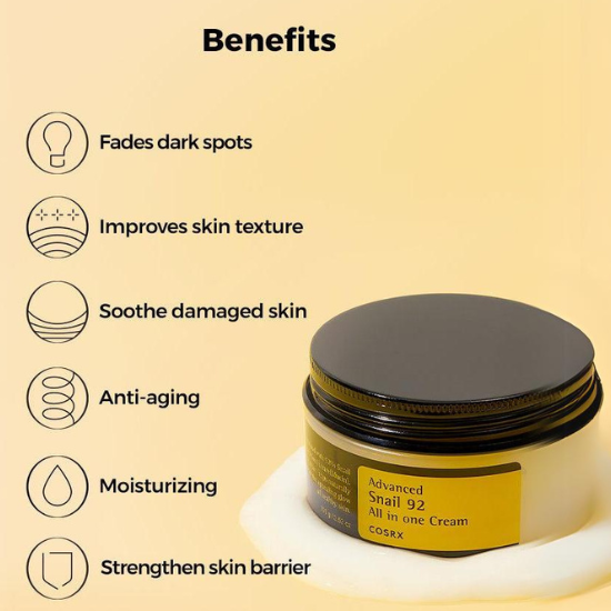 COSRX Advanced Snail 92 All In One Cream benefits