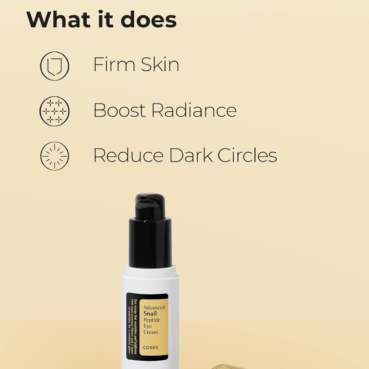 COSRX Advanced Snail Peptide Eye Cream beneifts