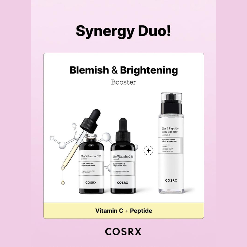 COSRX The 6 Peptide Skin Booster Serum 150ml works well with vitamin c