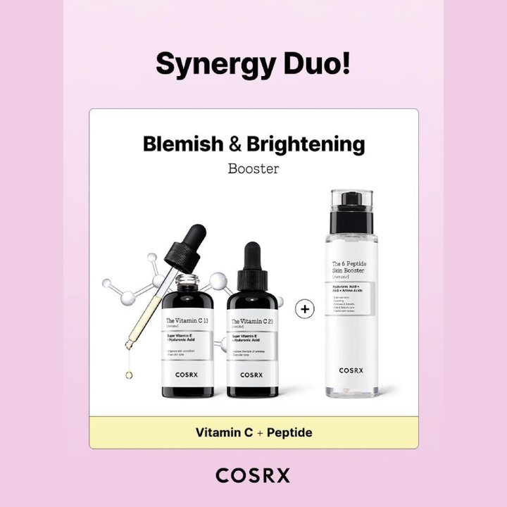 COSRX The 6 Peptide Skin Booster Serum 150ml works well with vitamin c