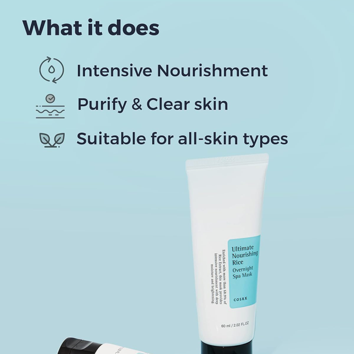 COSRX Ultimate Nourishing Rice Overnight Spa Mask benefits clear skin