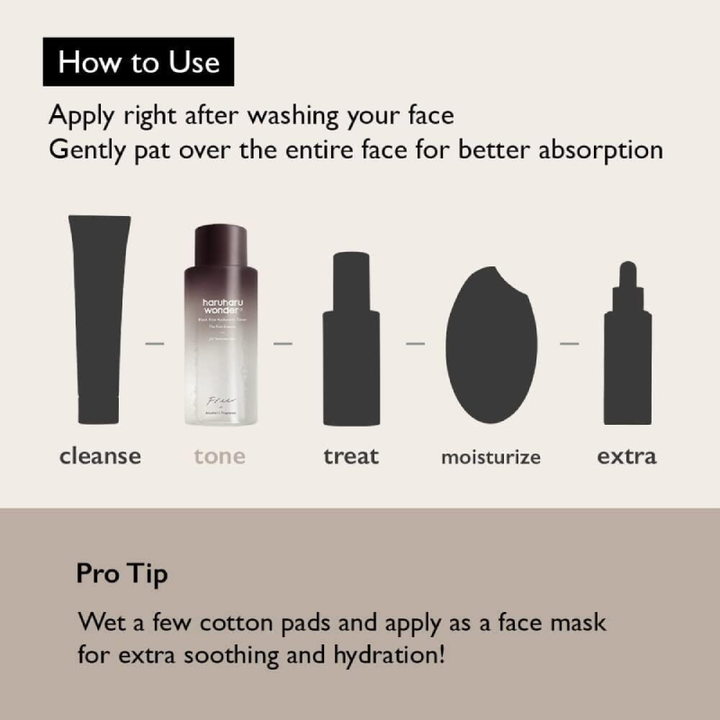 Haruharu Wonder Black Rice Hyaluronic Toner Sensitive Skin 300ml how to use