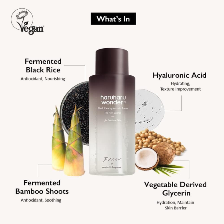 Haruharu Wonder Black Rice Hyaluronic Toner Sensitive Skin 300ml whats in