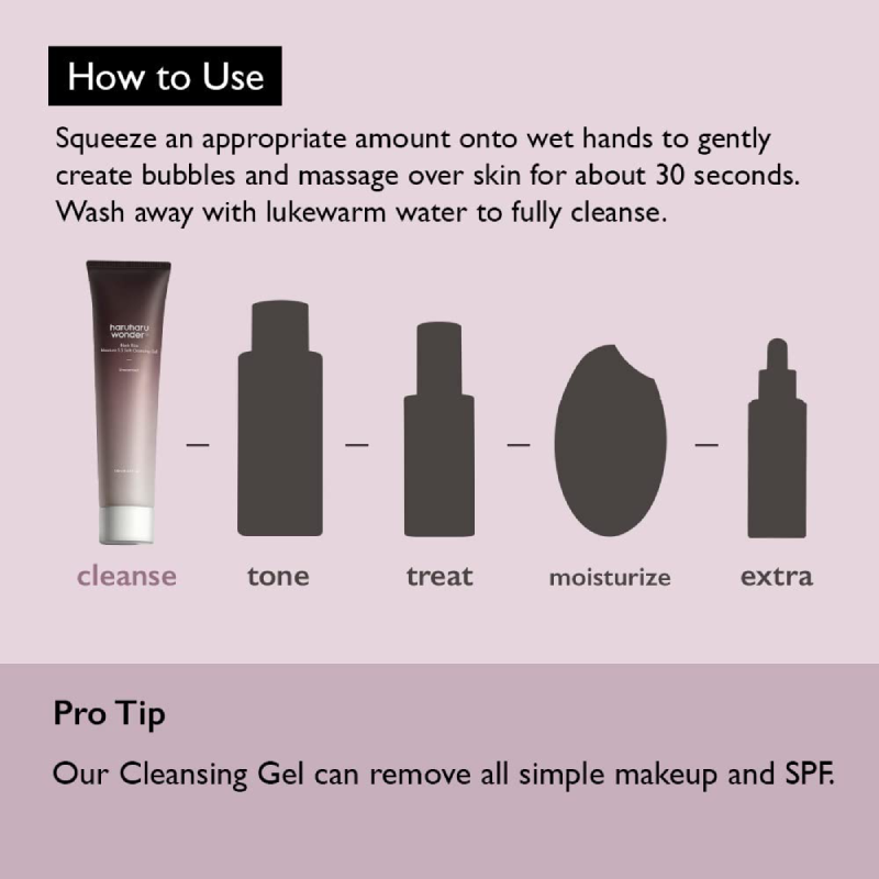  Haruharu Wonder Black Rice Moisture 5.5 Soft Cleansing Gel 100 ml how to use