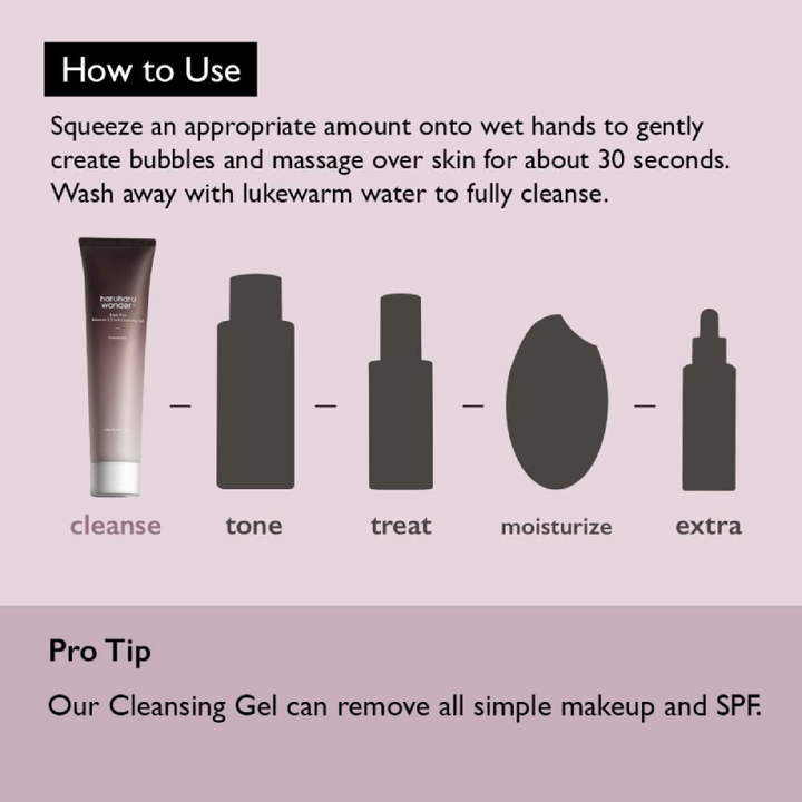  Haruharu Wonder Black Rice Moisture 5.5 Soft Cleansing Gel 100 ml how to use