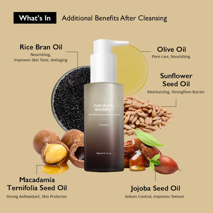 Haruharu Wonder Black Rice Moisture Deep Cleansing Oil 150ml what it contains