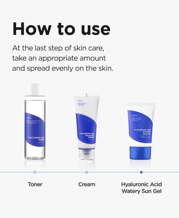 Isntree Hyaluronic Acid Watery Sun Gel 50ml skin how to use