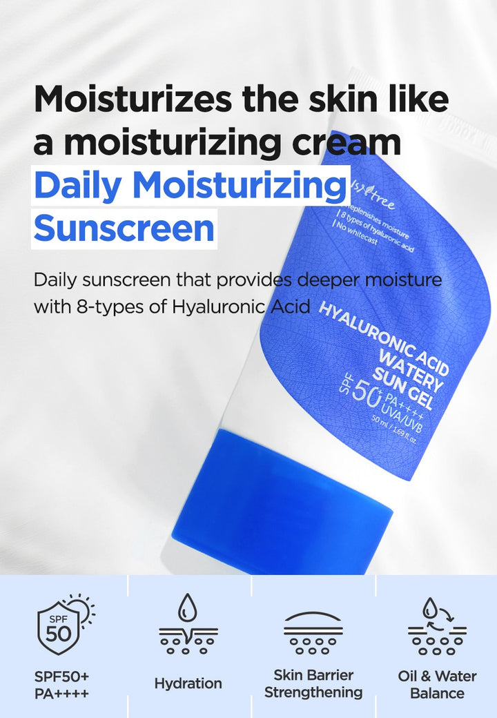 Isntree Hyaluronic Acid Watery Sun Gel 50ml what it does