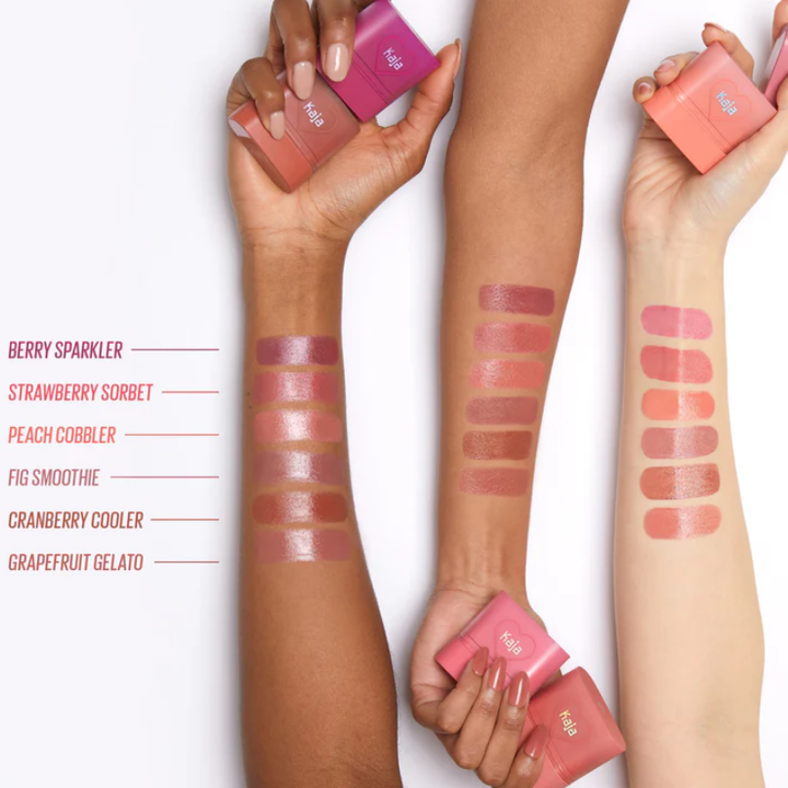 KAJA DEWY BAR Cheek & Lip Multi Balm - Cranberry Cooler swatches