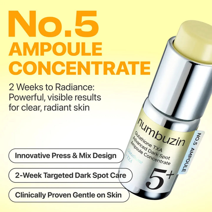 Numbuzin No.5 Glutathione TXA Advanced Dark Spot Ampoule Concentrate (10g+0.7g)