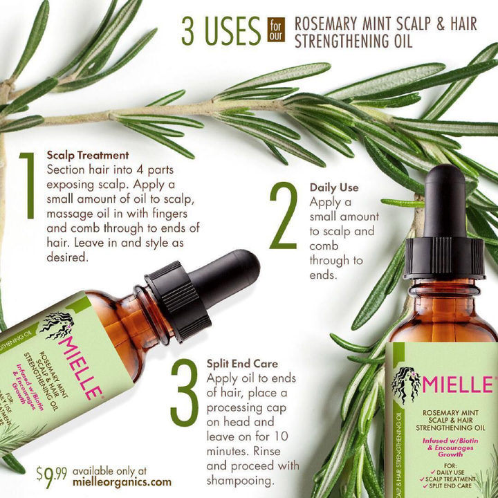 Mielle Rosemary Mint Scalp & Hair Strengthening Oil uses