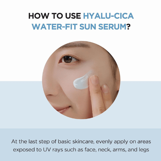 SKIN1004 Madagascar Centella Hyalu-Cica Water-Fit Sun Serum SPF50+ PA++++ 50ml  how to use
