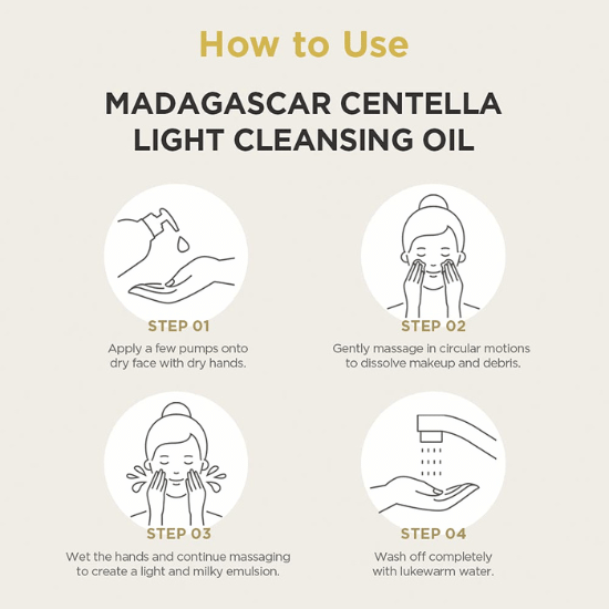 SKIN1004 Madagascar Centella Light Cleansing Oil 200ml how to use