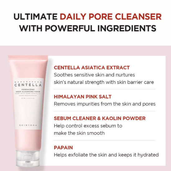 SKIN1004 Madagascar Centella Poremizing Deep Cleansing Foam 125ml ingredients