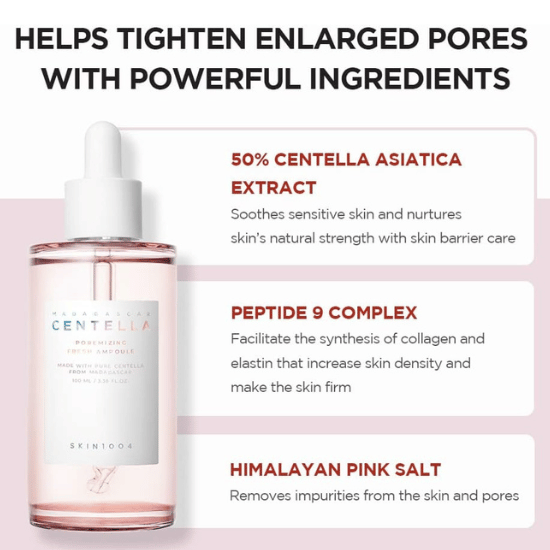 SKIN1004 Madagascar Centella Poremizing Fresh Ampoule 100ml Ingredients