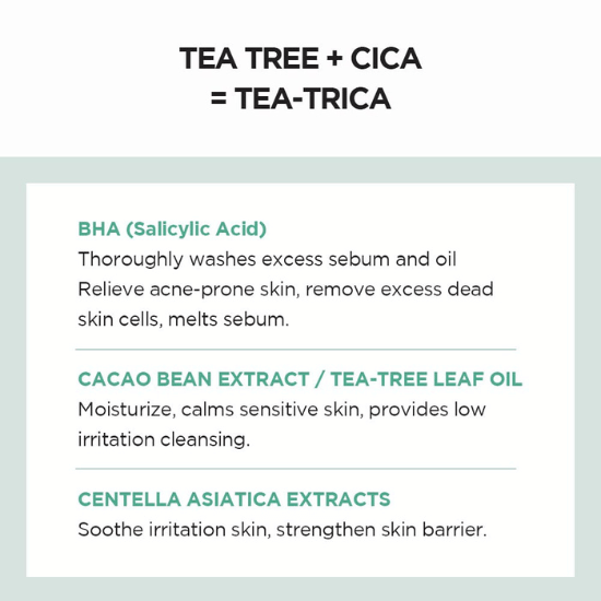SKIN1004 Madagascar Centella Tea-Trica Bha Foam 125ml  ingredients
