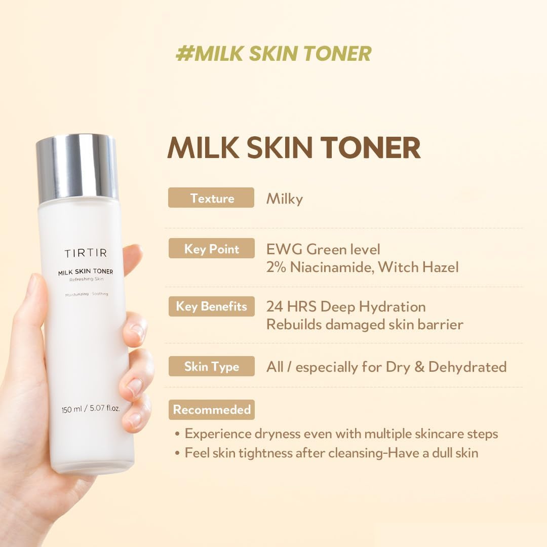TIRTIR Milk Skin Toner 150ml what it does vs milk skin toner light
