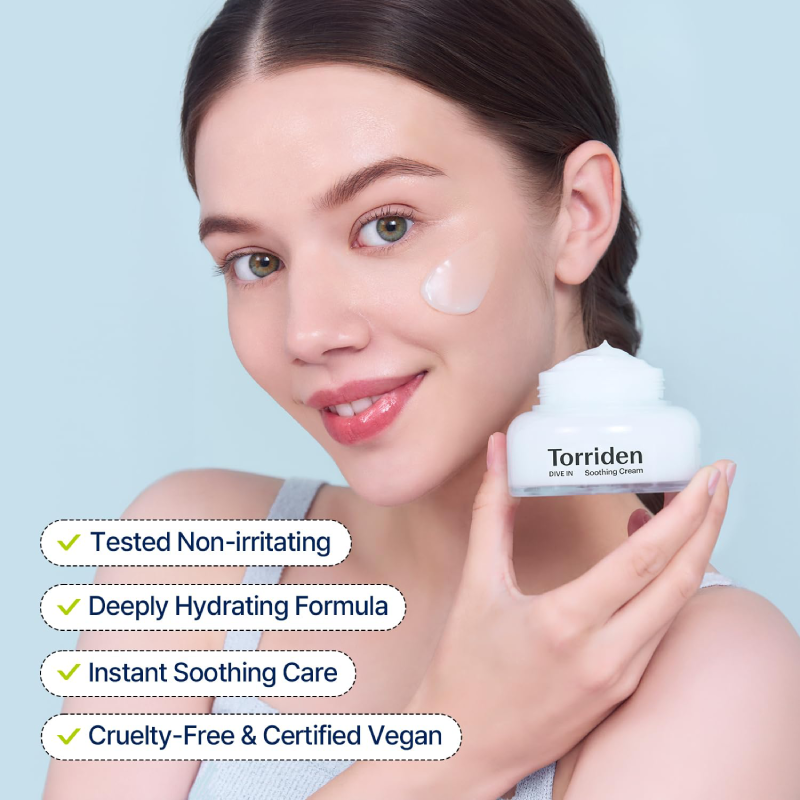 Torriden DIVE-IN Low Molecular Hyaluronic Acid Soothing Cream 100ml features