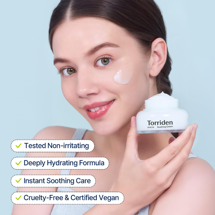 Torriden DIVE-IN Low Molecular Hyaluronic Acid Soothing Cream 100ml features