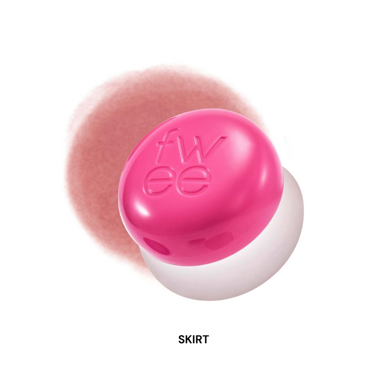 fwee Lip & Cheek Blurry Pudding Pot | Blushed Moment skirt