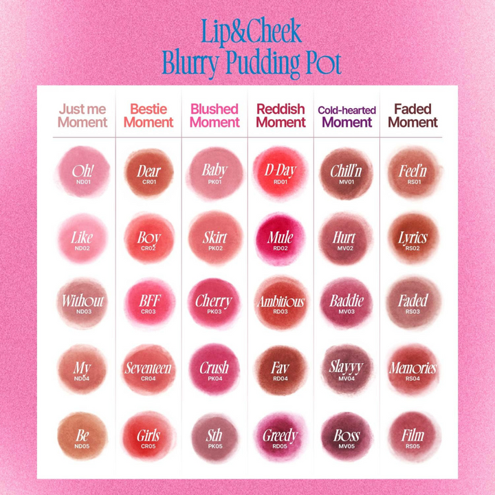 fwee Lip & Cheek Blurry Pudding Pot | Cold Hearted Moment swatches