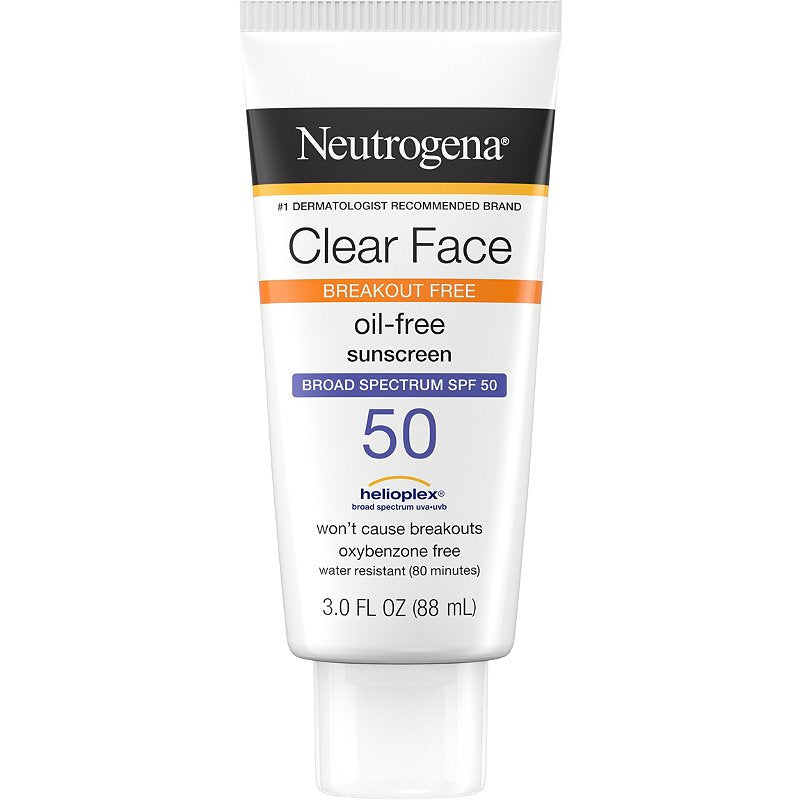 Clear Face Break-Out Oil Free Sunscreen with SPF 50